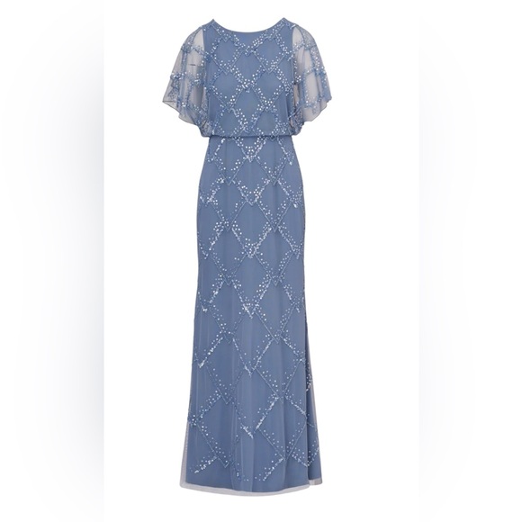 Adrianna Papell Dresses & Skirts - Adrianna Papell French blue beaded blouson gown formal mother of  bride NWT  14W